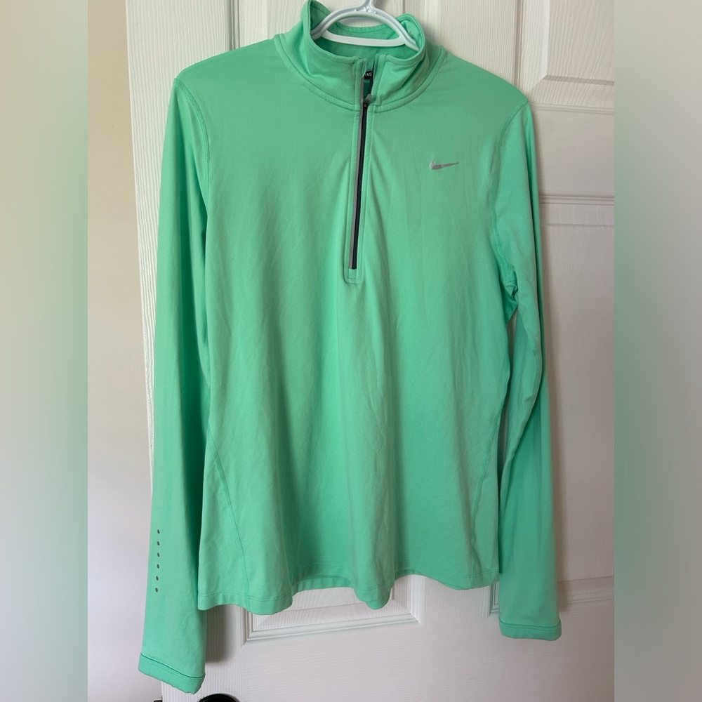 Nike Women's Light Green Quarter-Zip Sweatshirt